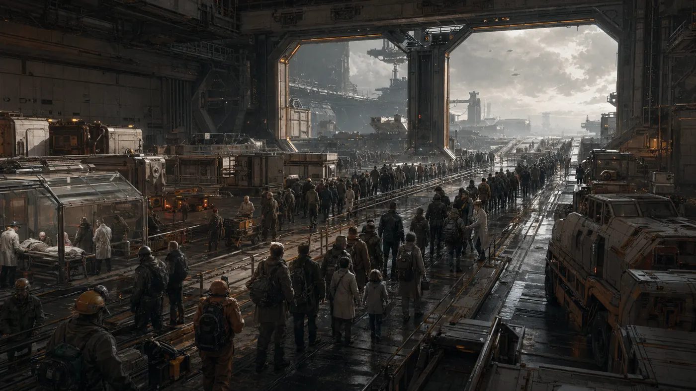 Svarog evacuation queue concept art